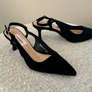 Top Moda Black Slingback Heels NWT - 7.5